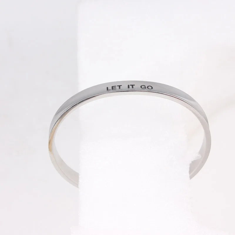 Stainless Steel Open Cuff Bangle Women DREAM IT. WISH IT. DO IT. Mantra Bracelet Bangle Jewelry Gift