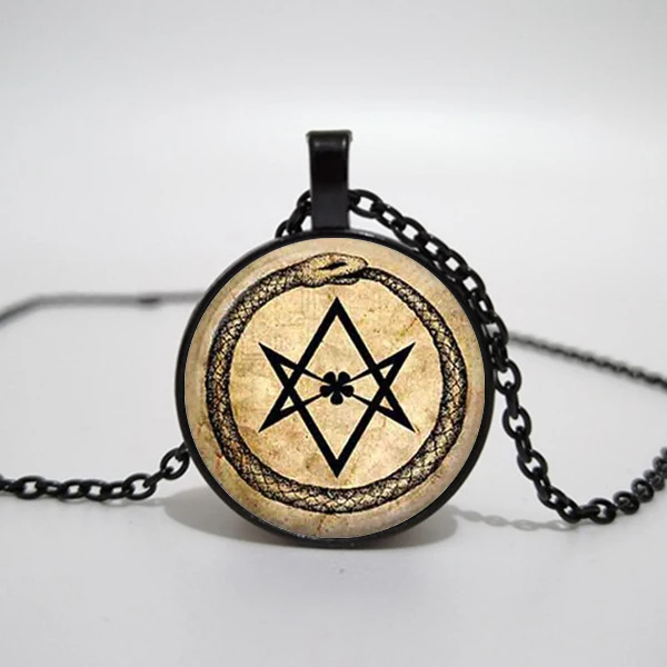 Art Glass Pendant Necklace ouroboros hexagram snake pendant occult magic eternity alchemical crowley parchment fashion jewelry
Art Glass Pendant Necklace ouroboros hexagram snake pendant occult magic eternity alchemical crowley parchment fashion jewelry