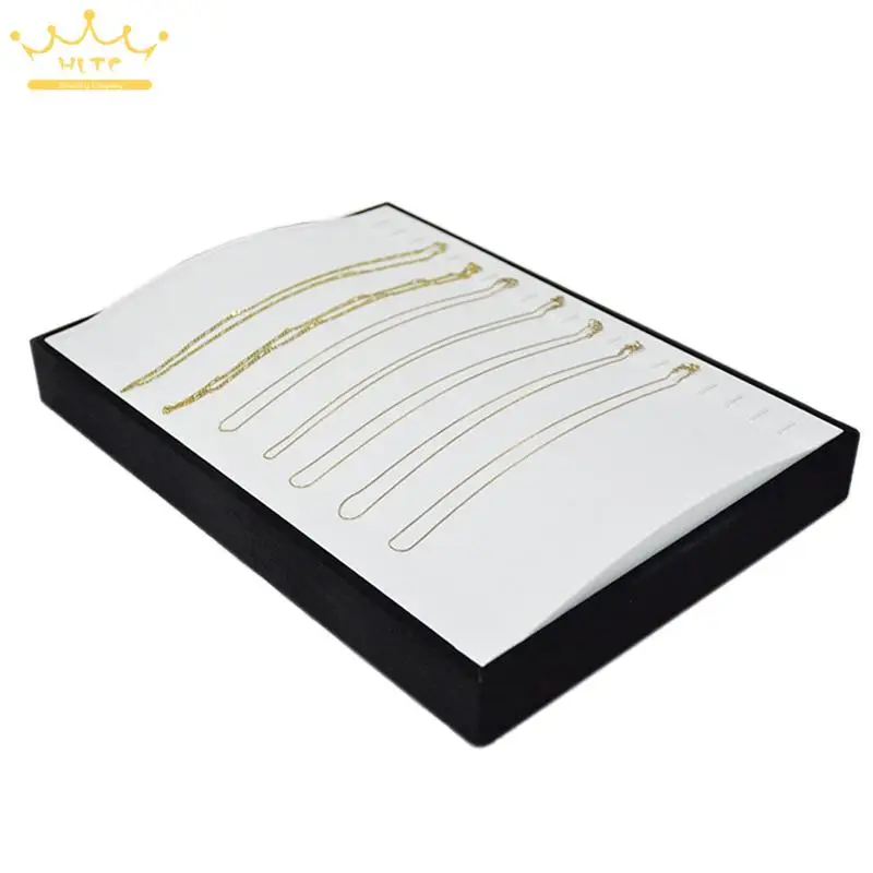 Jewelry Display Box Pearl Necklace Holder Case Silver Chain Organizer Display Tray White and Black Velvet
Jewelry Display Box Pearl Necklace Holder Case Silver Chain Organizer Display Tray White and Black Velvet
