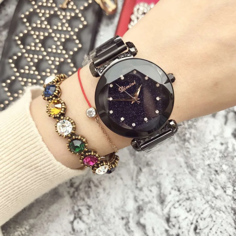 Cool Full Black Women Watches Romantic Plum Cutted Glass Crystal Watch Full Steel Bracelet Wrist watch Quartz Waterproof Montre
Cool Full Black Women Watches Romantic Plum Cutted Glass Crystal Watch Full Steel Bracelet Wrist watch Quartz Waterproof Montre