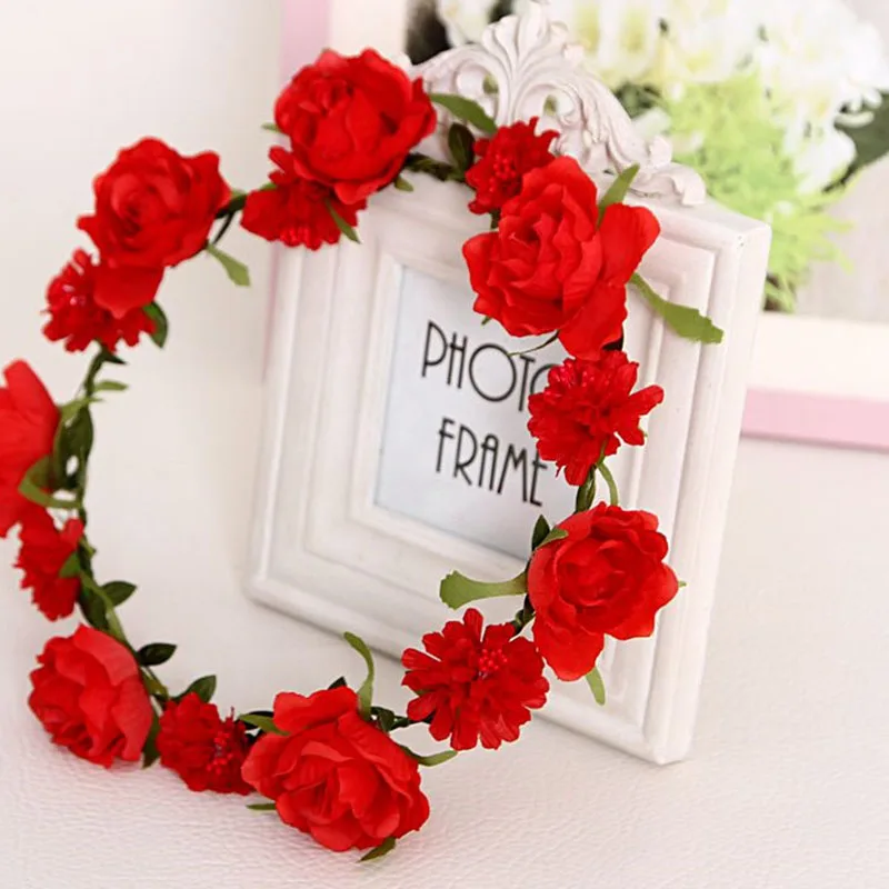 56cm Women Bride Bridesmaid Flower Headband Fashion Bohemian Style Flower Crown Hairband Ladies Beach Wedding Hair Accessories
56cm Women Bride Bridesmaid Flower Headband Fashion Bohemian Style Flower Crown Hairband Ladies Beach Wedding Hair Accessories