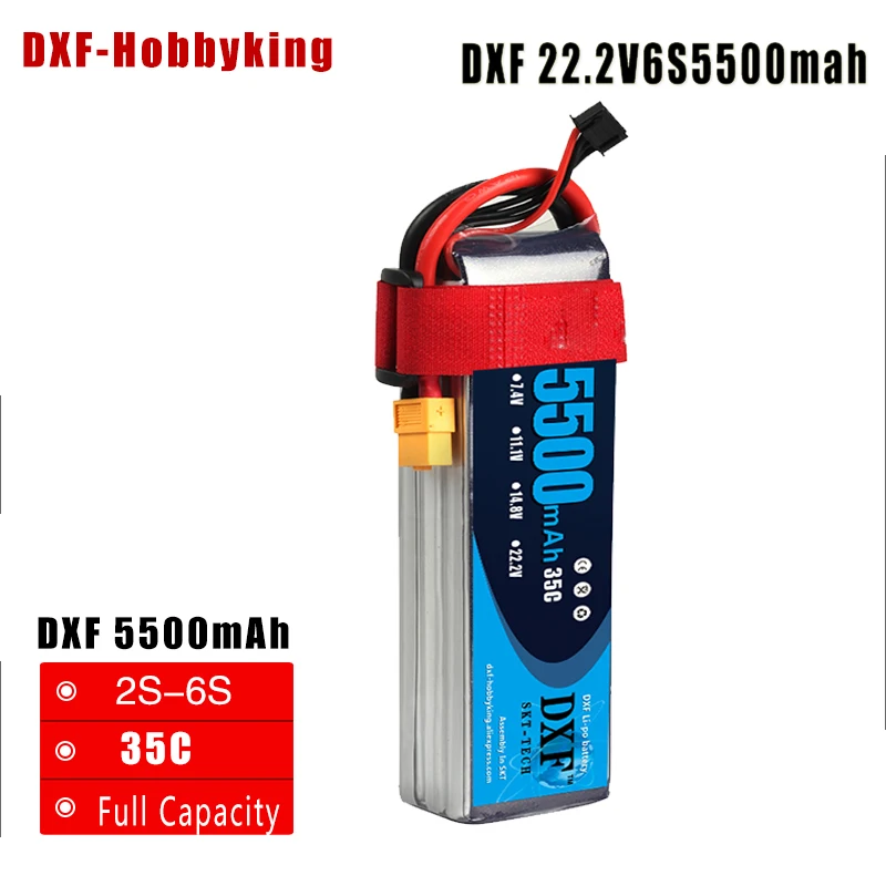 2017 Good Quality DXF 22.2V 5500mah 35C Max70C 6S RC LiPo Battery Racing RC Helicopter Qudcopter Drone Truck Car Boat parts
2017 Good Quality DXF 22.2V 5500mah 35C Max70C 6S RC LiPo Battery Racing RC Helicopter Qudcopter Drone Truck Car Boat parts
