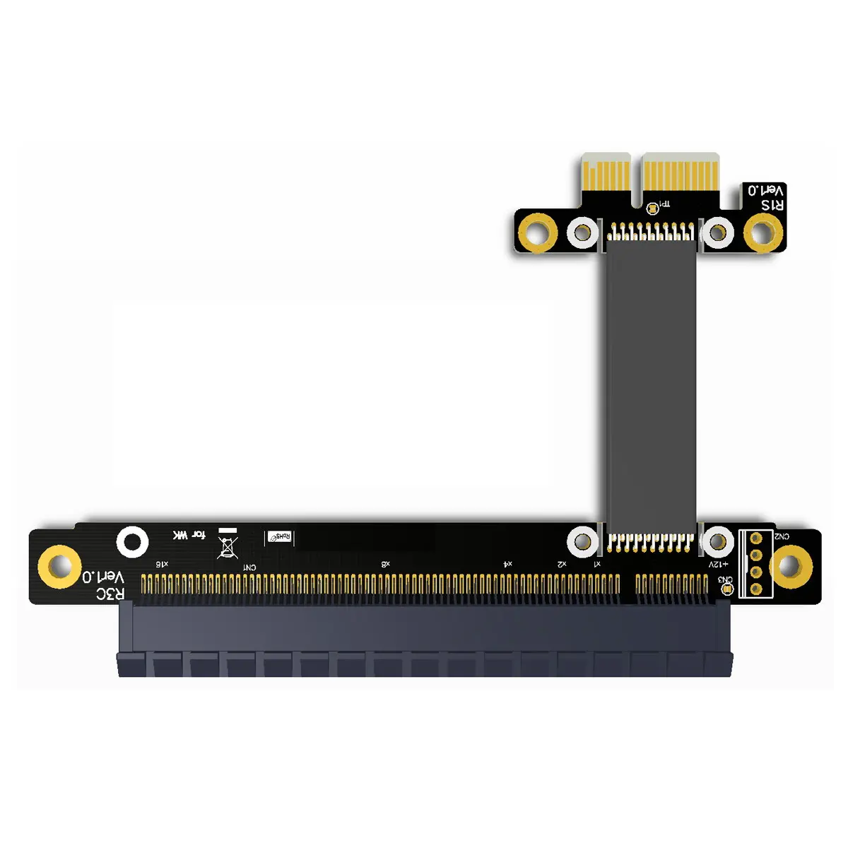 

Chenyang 30cm 40cm 50cm 60cm PCI-E Gen3.0 1x To 16x Riser Cable PCI-Express PCI-E X16 Extender Right Angled Elbow Design