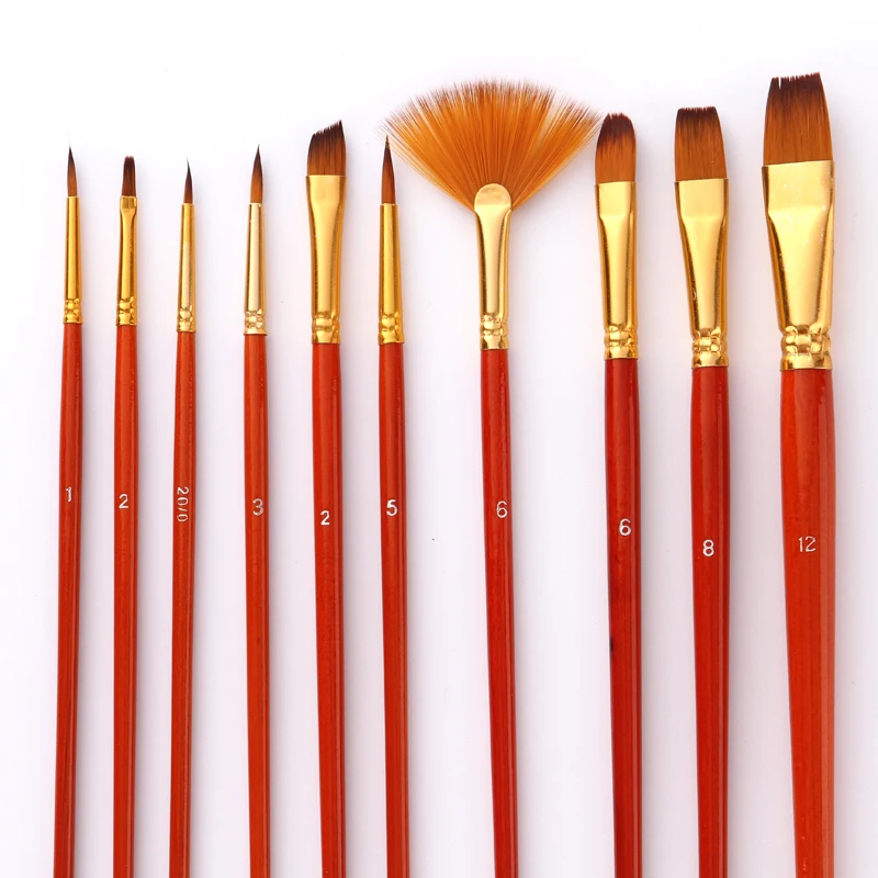 10Pcs/Lot Paint Brushes Set Nylon Hair Painting Brush Short Rod Oil Acrylic Brush Watercolor Pen Professional Art Supplies
10Pcs/Lot Paint Brushes Set Nylon Hair Painting Brush Short Rod Oil Acrylic Brush Watercolor Pen Professional Art Supplies