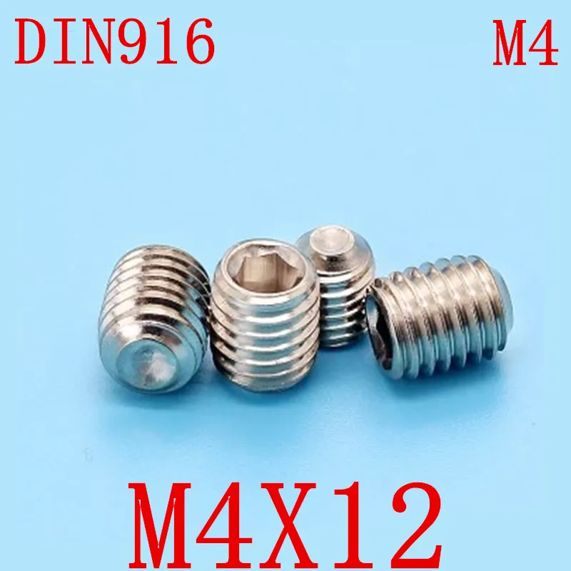 1000pc/set DIN916 m4*12 m4x12 4mm Stainless Steel Metric Thread Grub Screws Cup Point Hexagon Socket Set Screws Headless
1000pc/set DIN916 m4*12 m4x12 4mm Stainless Steel Metric Thread Grub Screws Cup Point Hexagon Socket Set Screws Headless