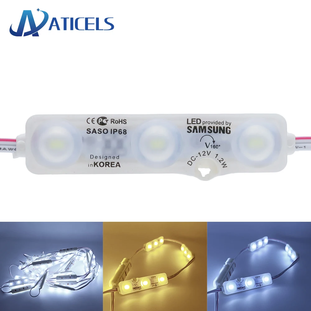 50pcs 12V LED Module Light SMD 5730 3LEDs 1.2W IP65 Waterproof For DIY Advertising Channel Letters Led Sign Backlight
50pcs 12V LED Module Light SMD 5730 3LEDs 1.2W IP65 Waterproof For DIY Advertising Channel Letters Led Sign Backlight