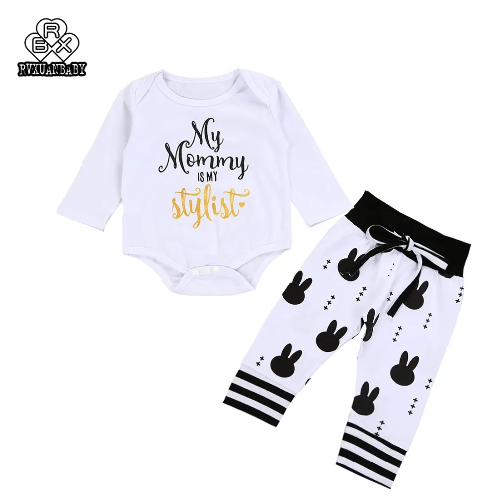 Newborn Baby Long Sleeve Letter Bodysuit Jumpsuit + Cartoon Pant 2pcs Toddler Baby Clothing Set For 0-24Month
Newborn Baby Long Sleeve Letter Bodysuit Jumpsuit + Cartoon Pant 2pcs Toddler Baby Clothing Set For 0-24Month