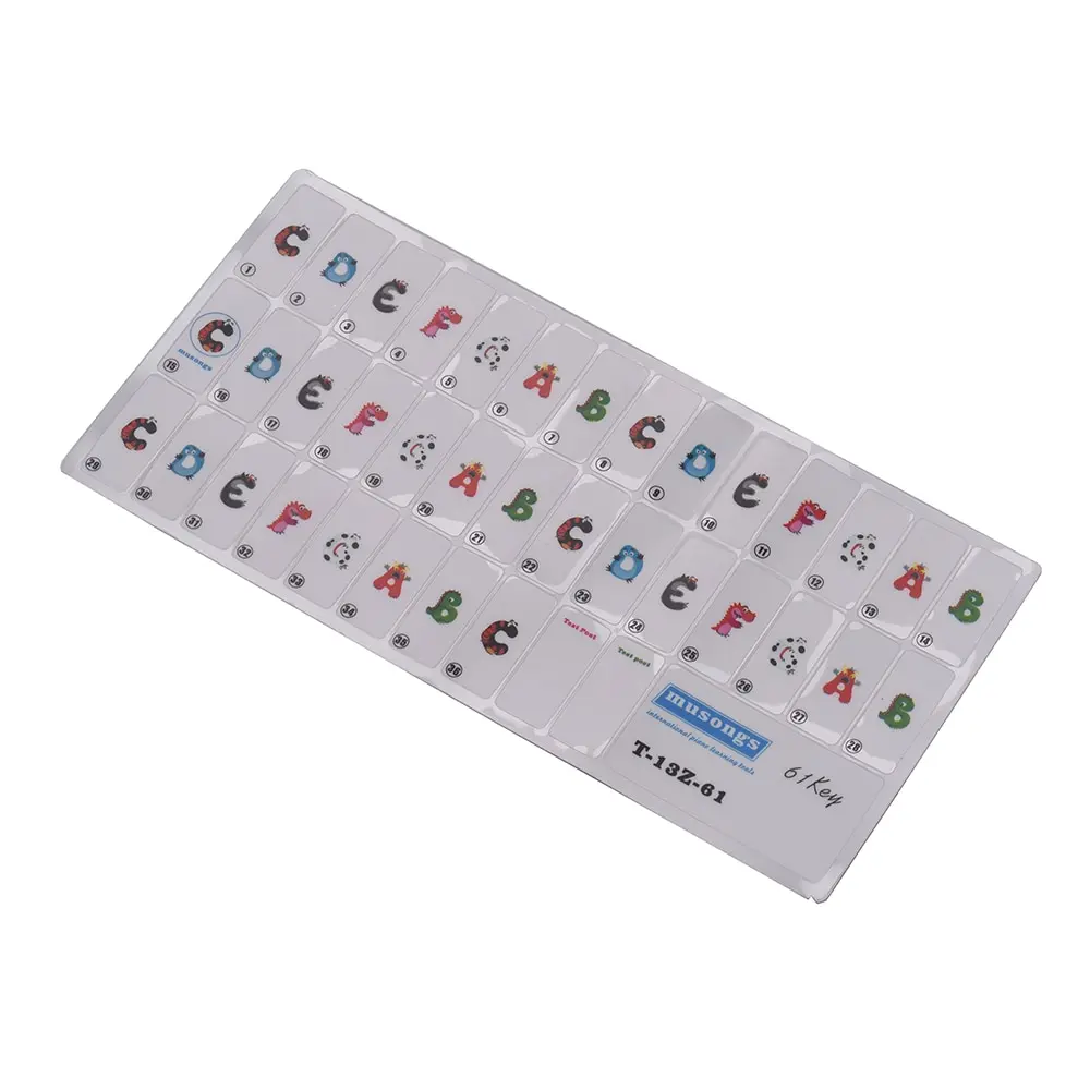 61-key Piano Keyboard Colorful Cartoon Music Note Stickers Removable Transparent for Kids Beginners Piano Practice
61-key Piano Keyboard Colorful Cartoon Music Note Stickers Removable Transparent for Kids Beginners Piano Practice
