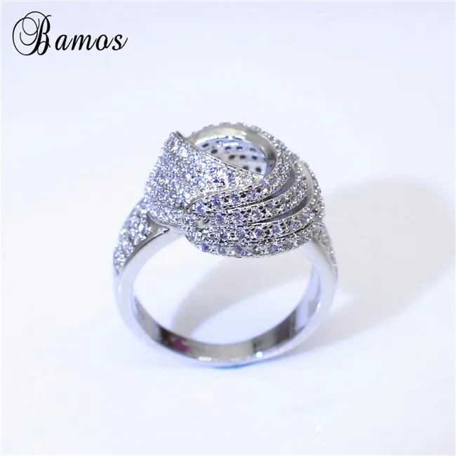 Bamos Winding Knot Cross Ring Gorgeous Hollow White CZ Ring For Women White Gold Filled Retro Jewelry Promise Wedding Rings
Bamos Winding Knot Cross Ring Gorgeous Hollow White CZ Ring For Women White Gold Filled Retro Jewelry Promise Wedding Rings