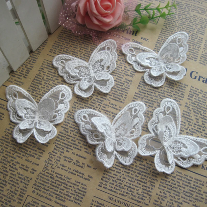 50pcs/lot Butterfly White Lace Flower Applique Trim For Wedding Dress Blouse Garment Accessories Decoration Sew On Lace Fabric
50pcs/lot Butterfly White Lace Flower Applique Trim For Wedding Dress Blouse Garment Accessories Decoration Sew On Lace Fabric