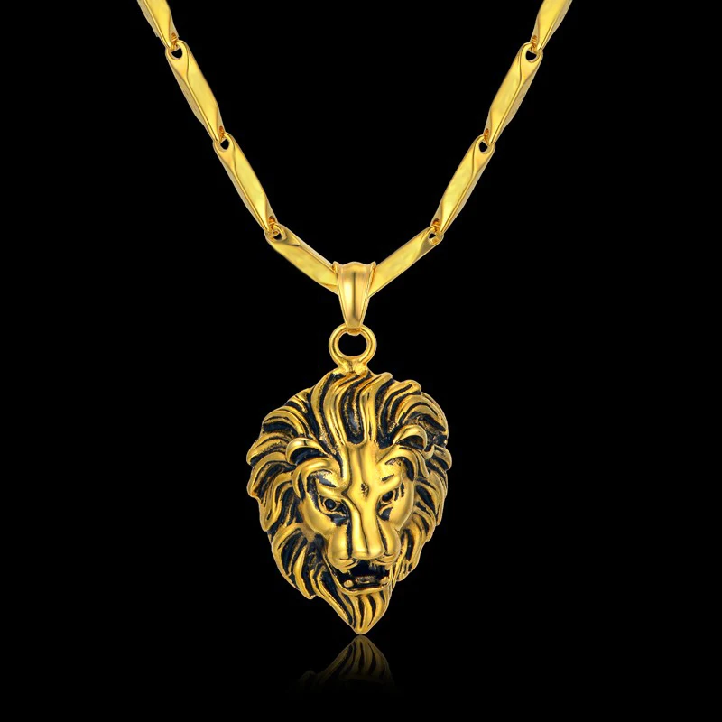 Gold Statement Necklace Unique Lion Neck Necklaces Pendants for Men Gold Color Punk Stainless Steel Men Chain Collar 2018
Gold Statement Necklace Unique Lion Neck Necklaces Pendants for Men Gold Color Punk Stainless Steel Men Chain Collar 2018