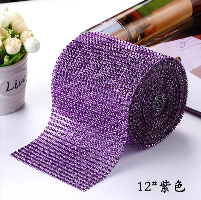 New 4.75"X10 Yards Diamond Mesh Wrap Rhinestone Ribbon Wedding Supplies Home Decoration DIY Accessories Purple 24 Rows Net Drill
New 4.75"X10 Yards Diamond Mesh Wrap Rhinestone Ribbon Wedding Supplies Home Decoration DIY Accessories Purple 24 Rows Net Drill