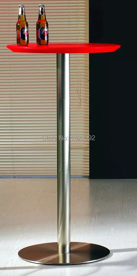 Модный Современный наружный круглый стол LQ C65 из АБС пластика с матовой сталью|bar