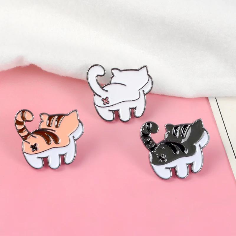 Super Cute Cat butts ! Hum ! Tsundere Cat Turn Back To Me White Calico Pet Badge Coloring Cartoon Enamel Pin Brooches For Kids
Super Cute Cat butts ! Hum ! Tsundere Cat Turn Back To Me White Calico Pet Badge Coloring Cartoon Enamel Pin Brooches For Kids