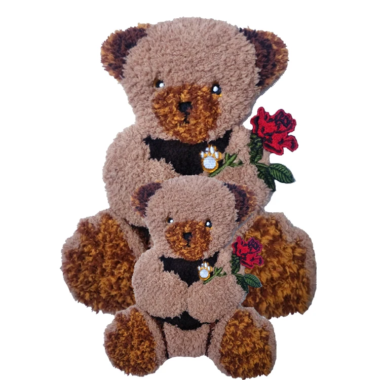 Роза медведь вышивка полотенце патчи термопресс наклейки для детей DIY аксессуары