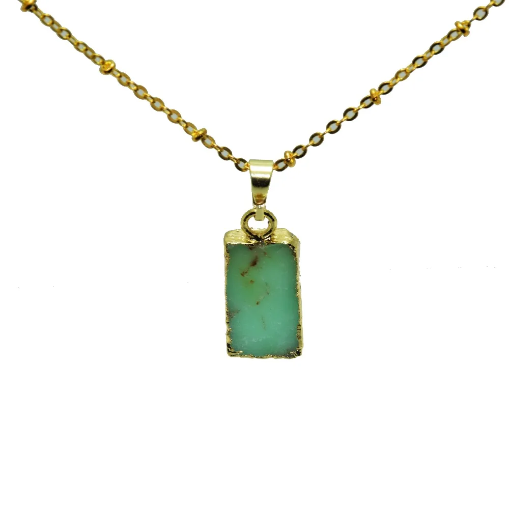 Fluorescent Green Rectangular natural gem Australian stone charm pendant necklace raw Chrysoprase healing point pendant necklace
Fluorescent Green Rectangular natural gem Australian stone charm pendant necklace raw Chrysoprase healing point pendant necklace