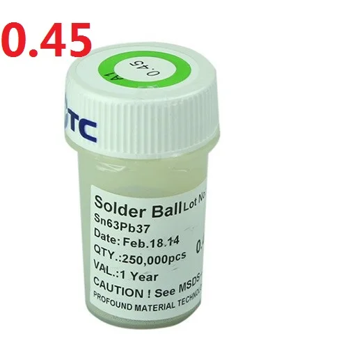 PMTC 0.45mm 250k chip set IC soldering balls lead solder balls for BGA reballing
PMTC 0.45mm 250k chip set IC soldering balls lead solder balls for BGA reballing
