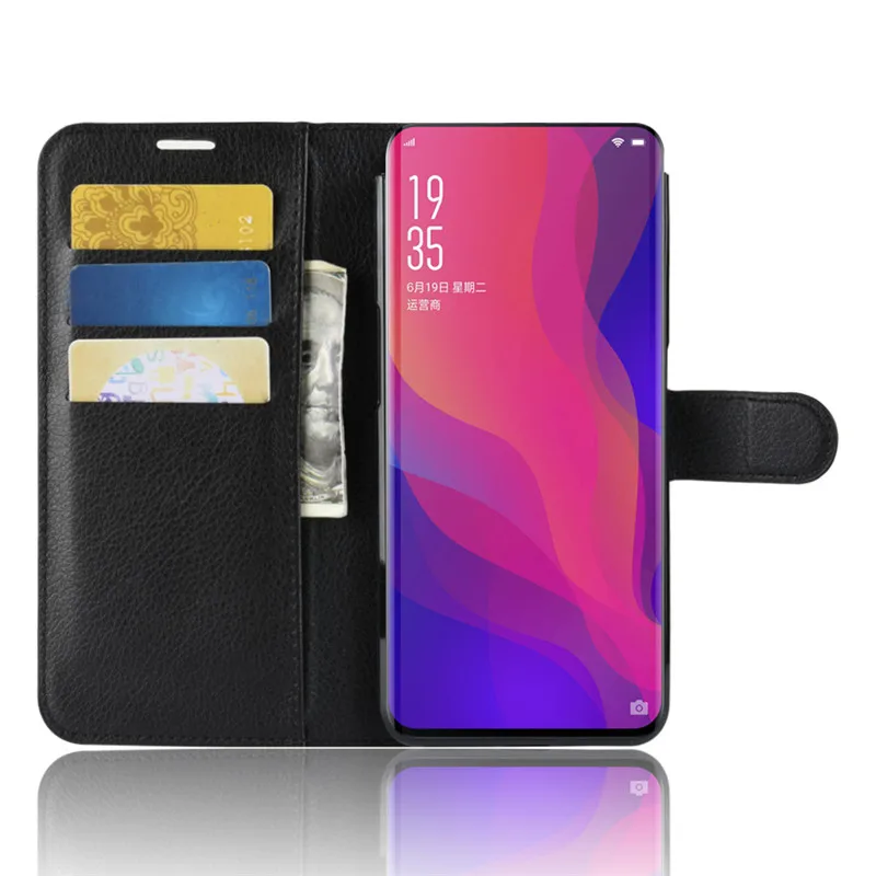 Чехол из искусственной кожи Beworlder для Oppo Find X слоты карт флип кошелек чехлы