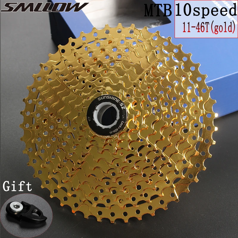 SUNSHINE-SZ 11-46T 10Speed Cassette 10 s Gold Freewheel MTB Mountain Bike Bicycle Steel Golden Sprockets for parts System 
SUNSHINE-SZ 11-46T 10Speed Cassette 10 s Gold Freewheel MTB Mountain Bike Bicycle Steel Golden Sprockets for parts System