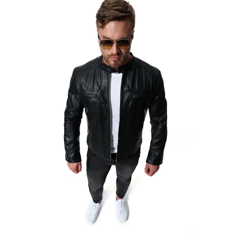 2018 new Men's Locomotive Collar Leather clothing Europe and the United States tide Handsome Leather jacket Black jacket
2018 new Men's Locomotive Collar Leather clothing Europe and the United States tide Handsome Leather jacket Black jacket