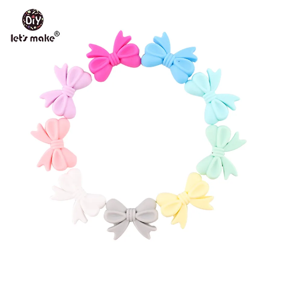 Let's Make Baby Teether 5pc Bow-knot Perle Silicone Beads Food Grade Silicone Teether DIY Making Jewelry Necklace Teething Toys
Let's Make Baby Teether 5pc Bow-knot Perle Silicone Beads Food Grade Silicone Teether DIY Making Jewelry Necklace Teething Toys