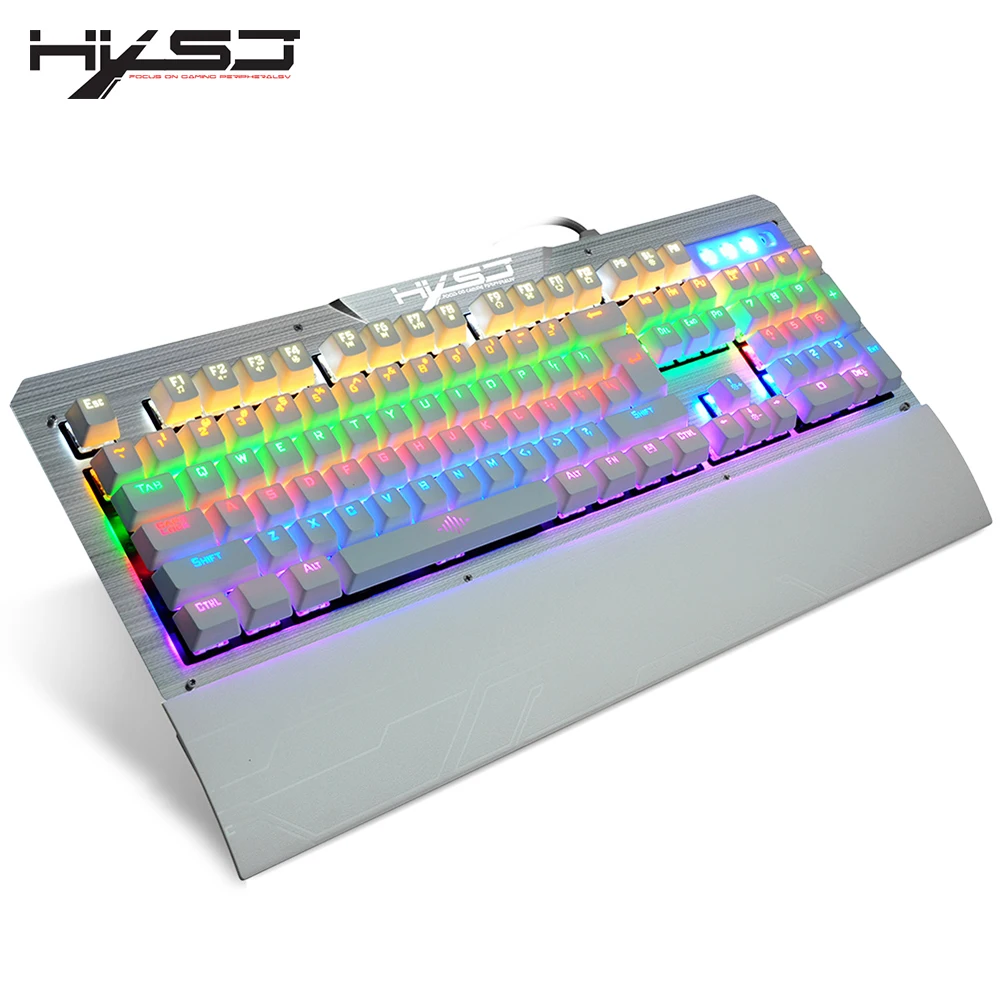 Профессиональная механическая клавиатура HXSJ 2600 для геймеров с 104 клавишами RGB