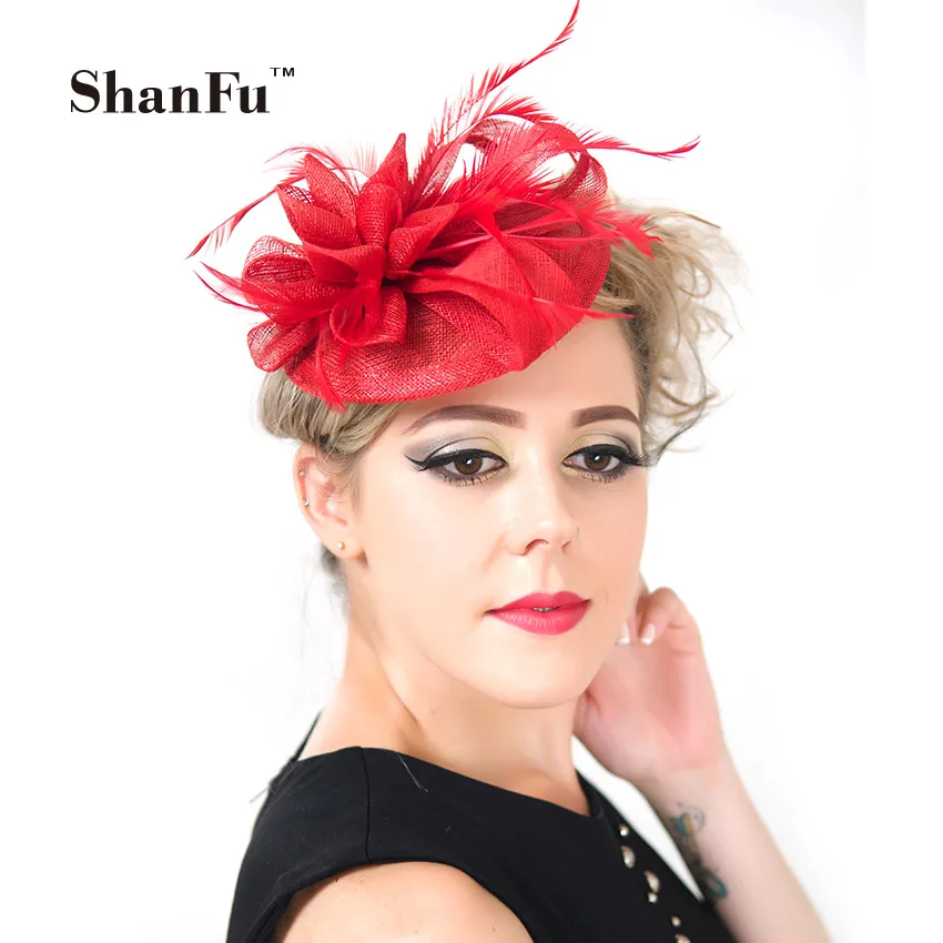 Женская маленькая шляпа ShanFu Sinamay, вуалетка с перьями, Цветочная церковная шляпа с повязкой на голову SFCS12187 6 шт./лот
Женская маленькая шляпа ShanFu Sinamay, вуалетка с перьями, Цветочная церковная шляпа с повязкой на голову SFCS12187 6 шт./лот