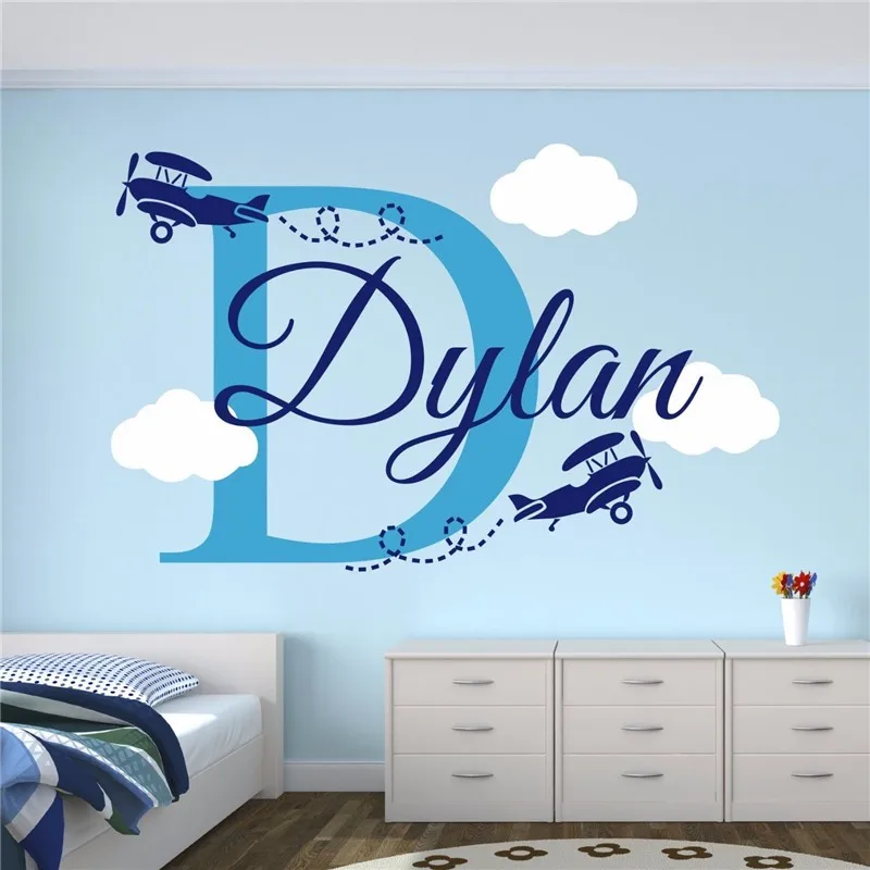Creative Airplanes With Clouds Custom Boys Name Airplane Clouds Decal Nursery Decor Kids Room Decor Vinyl Wall Sticker LW92
Creative Airplanes With Clouds Custom Boys Name Airplane Clouds Decal Nursery Decor Kids Room Decor Vinyl Wall Sticker LW92
