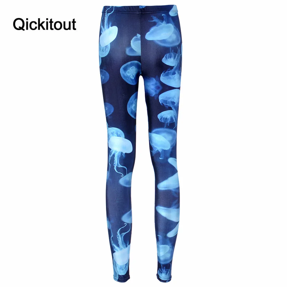 Slim Fashion leggings Shiny Milk Leggings Women Clothing New Digital Print Pants JELLYFISH LEGGINGS | Женская одежда