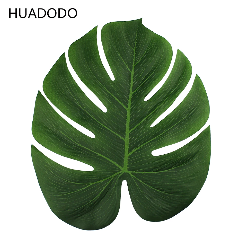 Фото HUADODO 12 шт. искусственные Пальмовые Листья для DIY тропическая - купить