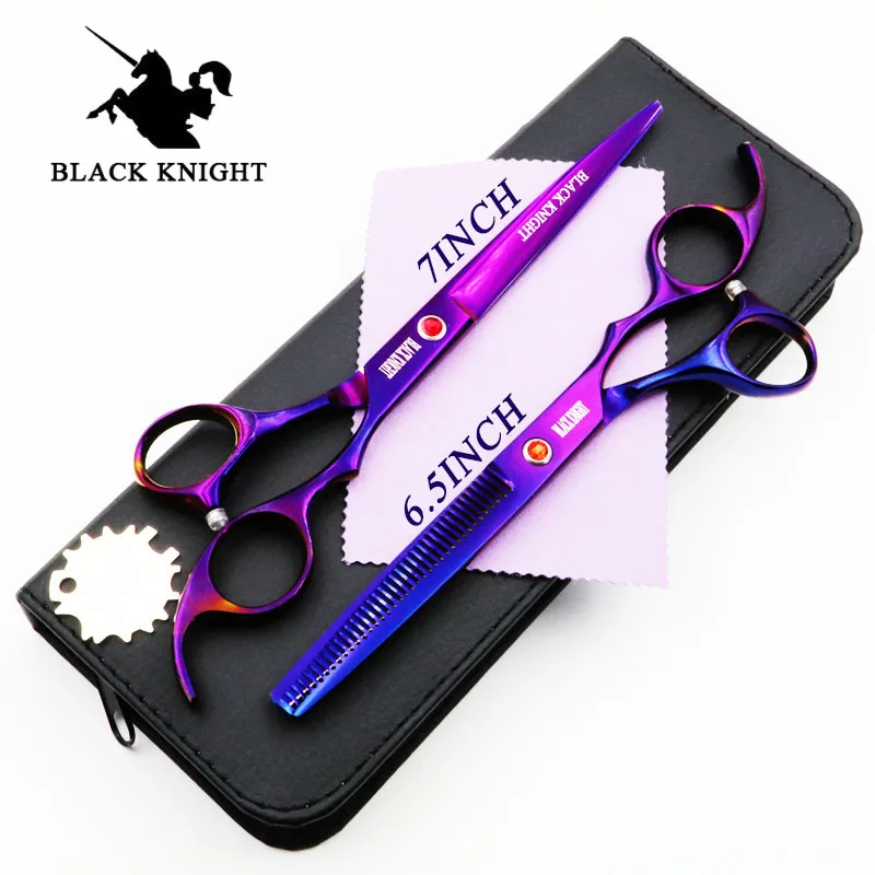 BLACK KNIGHT Hair scissors Cutting 7 INCH + Thinning 6.5 INCH Set Professional Shears Hairdressing Barber Purple Pet Scissors
BLACK KNIGHT Hair scissors Cutting 7 INCH + Thinning 6.5 INCH Set Professional Shears Hairdressing Barber Purple Pet Scissors