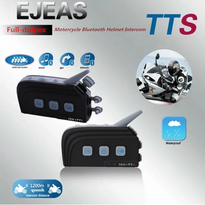 2PC EJEAS -TTS Dual Bluetooth Intercom Motorcycle Helmet BT Headset Kit Max 4Riders Moto Interphone Communication System With FM
2PC EJEAS -TTS Dual Bluetooth Intercom Motorcycle Helmet BT Headset Kit Max 4Riders Moto Interphone Communication System With FM