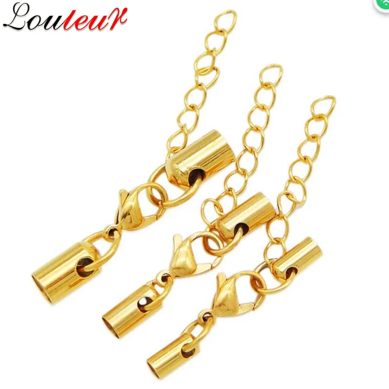 LOULEUR 5sets 3mm 4mm 5mm Stainless Steel Lobster Clasp Leather Cord Bracelet With Extended Chain Connectors For Jewelry Making
LOULEUR 5sets 3mm 4mm 5mm Stainless Steel Lobster Clasp Leather Cord Bracelet With Extended Chain Connectors For Jewelry Making