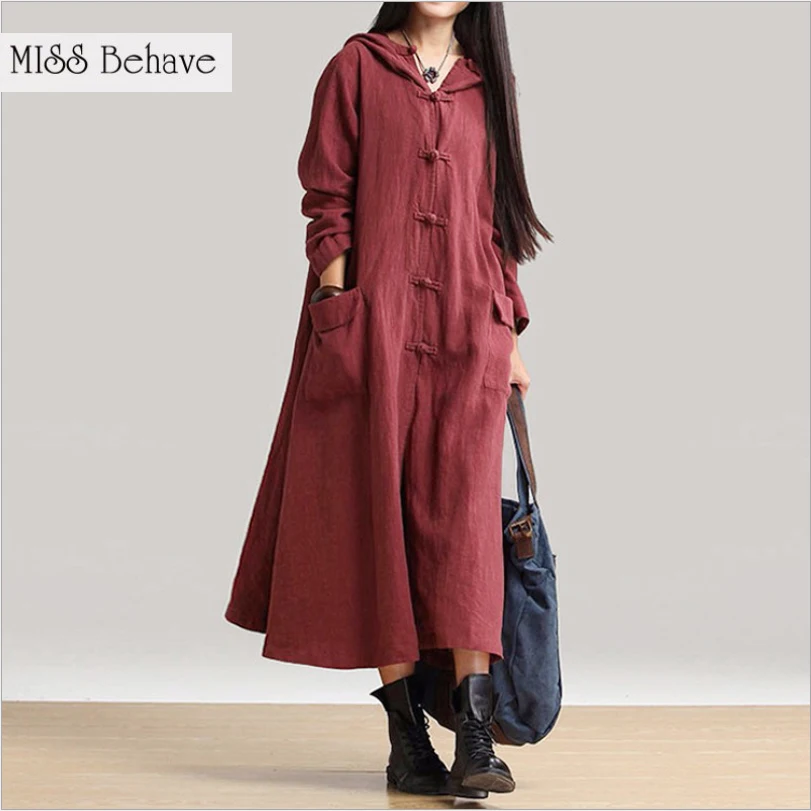 Фото Длинный хлопковый плащ Miss bekeep/Свободный кардиган с капюшоном|trench coat cardigan|long trench