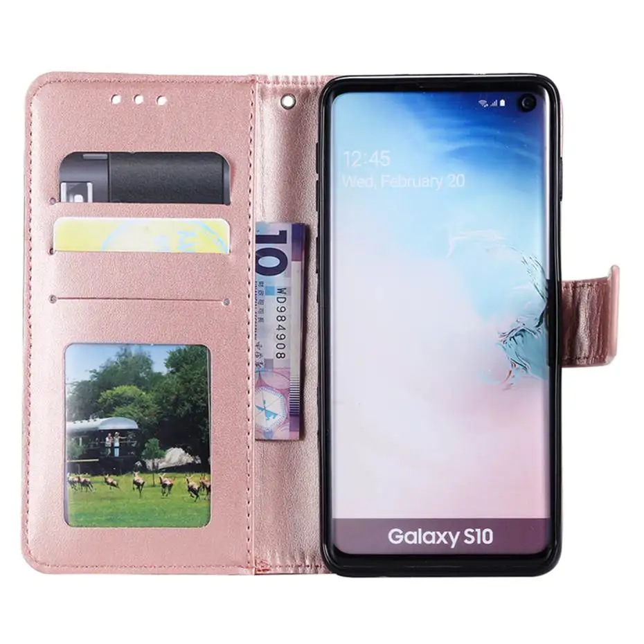 Кожаный чехол книжка с 3d рисунком совы для Samsung Galaxy S10 e S5 S6 S7 S8 S9 Plus Edge A10 A30 A40 A50 A70 M10