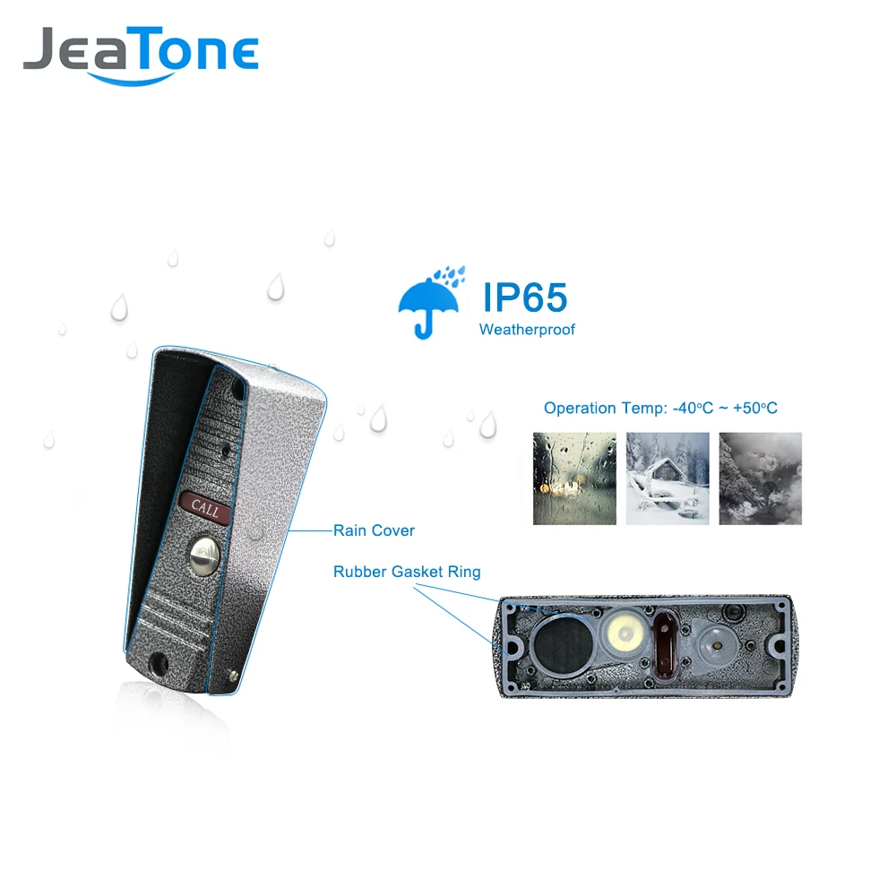 JeaTone Видео Домофон 7 "Сенсорный Экран Смарт Открытый Система Дверной Звонок С