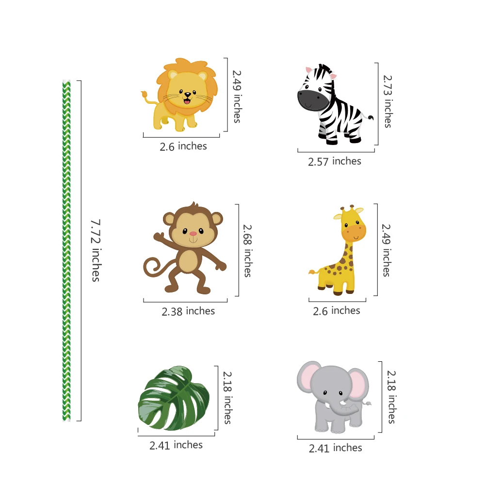 Safari Jungle Theme Party Drinking Straw Kids Happy Birthday Cartoon Animal Disposable Straws Party Supplies
Safari Jungle Theme Party Drinking Straw Kids Happy Birthday Cartoon Animal Disposable Straws Party Supplies
