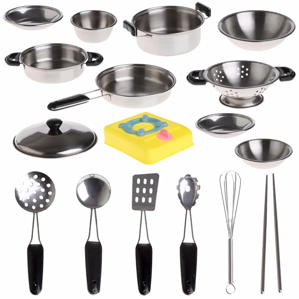 HBB 20Pcs Stainless Steel Pots Pans Cookware Miniature Toy Pretend Play Gift For Kid
HBB 20Pcs Stainless Steel Pots Pans Cookware Miniature Toy Pretend Play Gift For Kid