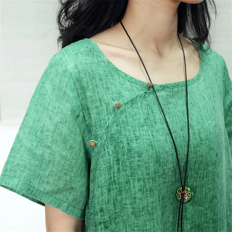 SCUWLINEN 2020 Summer Women Dress Solid Casual O-neck Bodhi Buckle Short-sleeve Loose A-line Linen Dress Robe Femme P062
SCUWLINEN 2020 Summer Women Dress Solid Casual O-neck Bodhi Buckle Short-sleeve Loose A-line Linen Dress Robe Femme P062