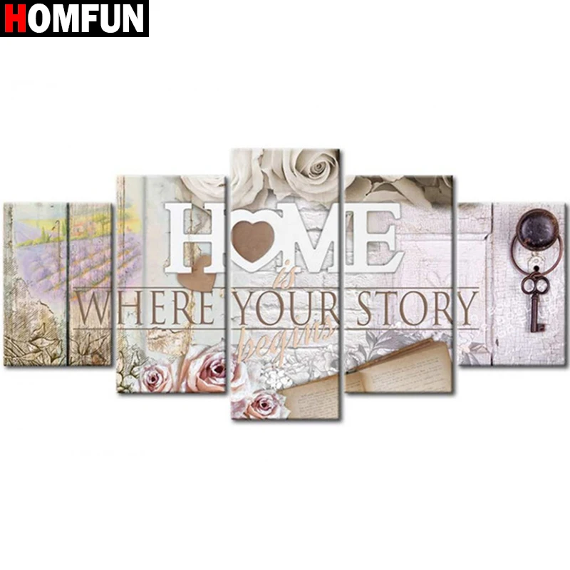 HOMFUN 5pcs Full Square/Round Drill 5D DIY Diamond Painting "Home sweet home" Multi-picture Combination Embroidery 5D Decor
HOMFUN 5pcs Full Square/Round Drill 5D DIY Diamond Painting "Home sweet home" Multi-picture Combination Embroidery 5D Decor