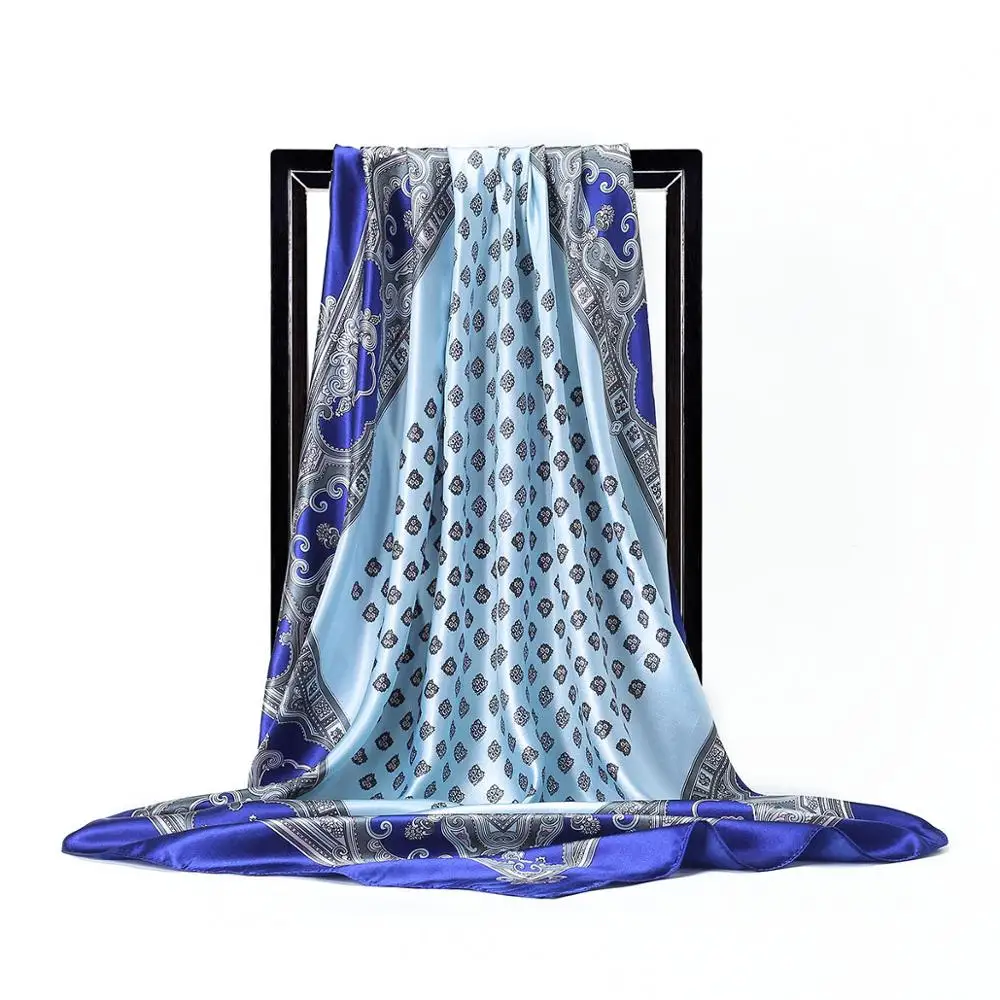 Silk Scarves for Women Fashion Navy Color Print Satin Scarf Luxury Brand Square Shawls Female Bandana Hijab Scarfs For Ladies
Silk Scarves for Women Fashion Navy Color Print Satin Scarf Luxury Brand Square Shawls Female Bandana Hijab Scarfs For Ladies