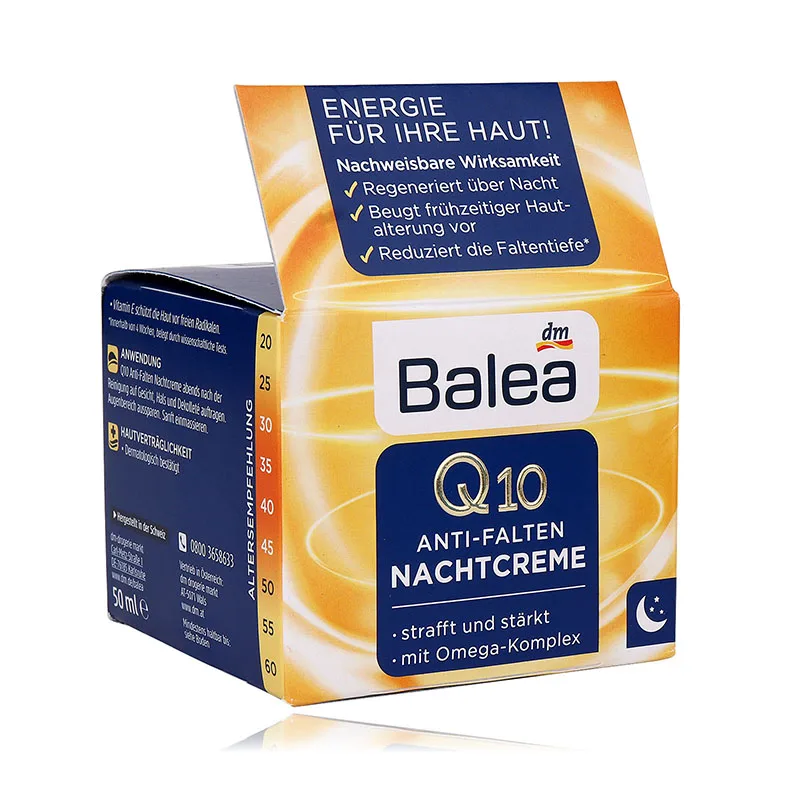 Germany Balea Q10 Anti-wrinkle night Cream Vitamin E Cream Reduce wrinkles fine lines Night Care skin regeneration cream Vegan
Germany Balea Q10 Anti-wrinkle night Cream Vitamin E Cream Reduce wrinkles fine lines Night Care skin regeneration cream Vegan