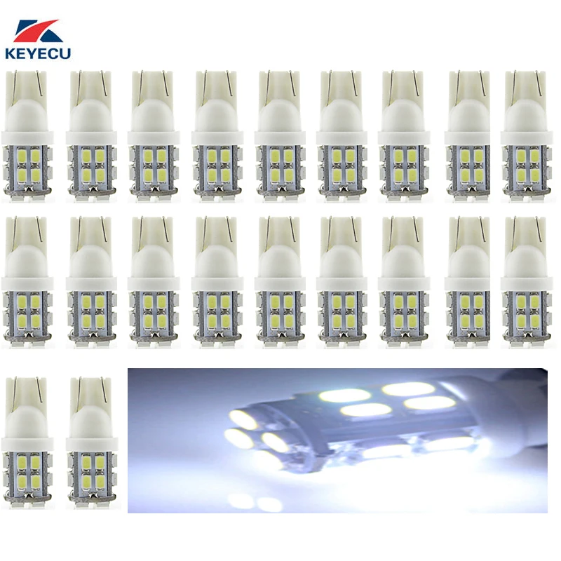 KEYECU 20 шт Белый T10 168 194 W5W 3528 20SMD купольная карта чтения светильник Светодиодная лампа внутреннего освещения
KEYECU 20 шт Белый T10 168 194 W5W 3528 20SMD купольная карта чтения светильник Светодиодная лампа внутреннего освещения