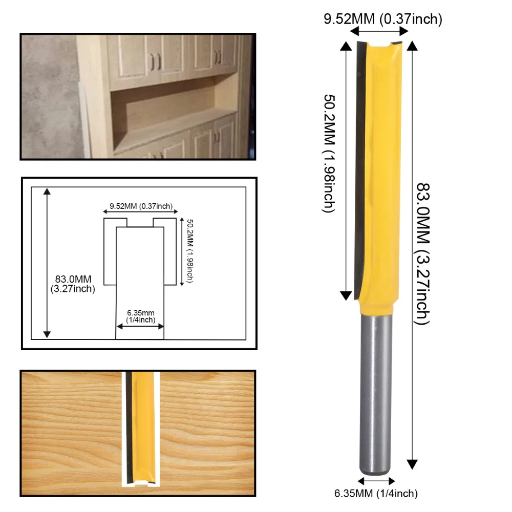 1/4" Shank Flush Trim Router Bit 3/8" Blade Width 50mm Length Straight Woodworking Router Bit Carbide Milling Cutter
1/4" Shank Flush Trim Router Bit 3/8" Blade Width 50mm Length Straight Woodworking Router Bit Carbide Milling Cutter