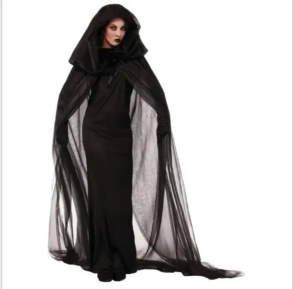 Women Wandering Soul in the Night Halloween Costumes Woman Ghost Party Role Playing Witch Cape Black Dress Cosplay Plus Size 2XL 
Women Wandering Soul in the Night Halloween Costumes Woman Ghost Party Role Playing Witch Cape Black Dress Cosplay Plus Size 2XL