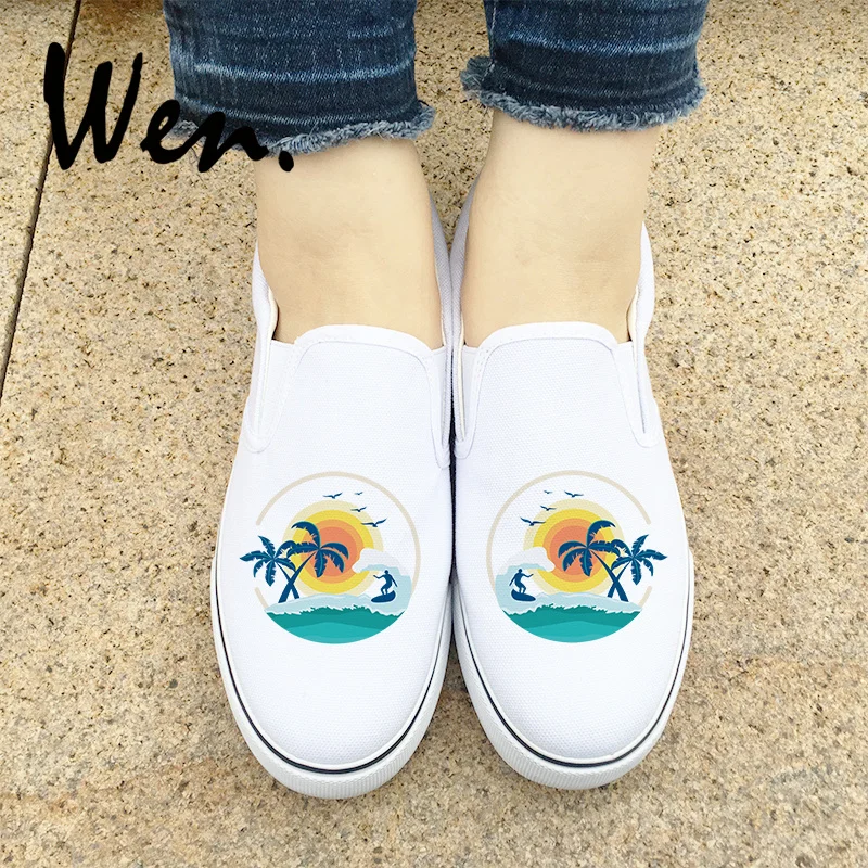 Wen Design Summer Style Coconut Palm Tree Sunshine Beach Surfing White Black Slip On Shoes Unisex Canvas Sneakers Plimsolls
Wen Design Summer Style Coconut Palm Tree Sunshine Beach Surfing White Black Slip On Shoes Unisex Canvas Sneakers Plimsolls