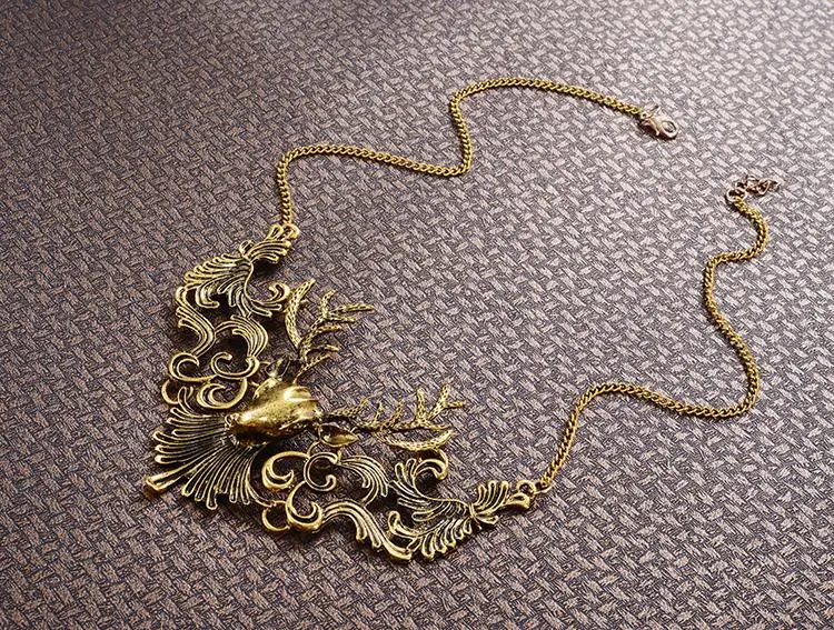 2016 ювелирные Изделия bijoux collier femme Колье воротник Ожерелье Античное Золото Ретро