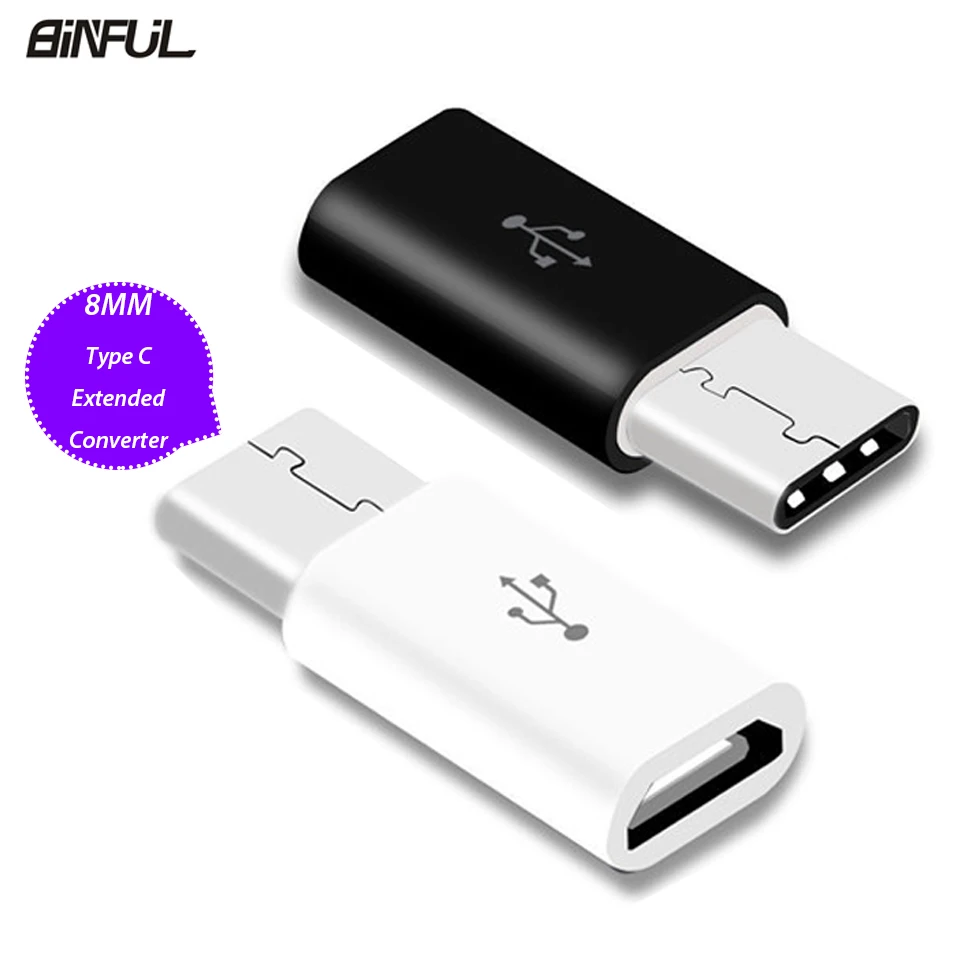 8 мм Длинный адаптер USB Type C для Blackview BV8000/BV9000/Pro S6 Micro Мама-папа конвертер Type-C папа