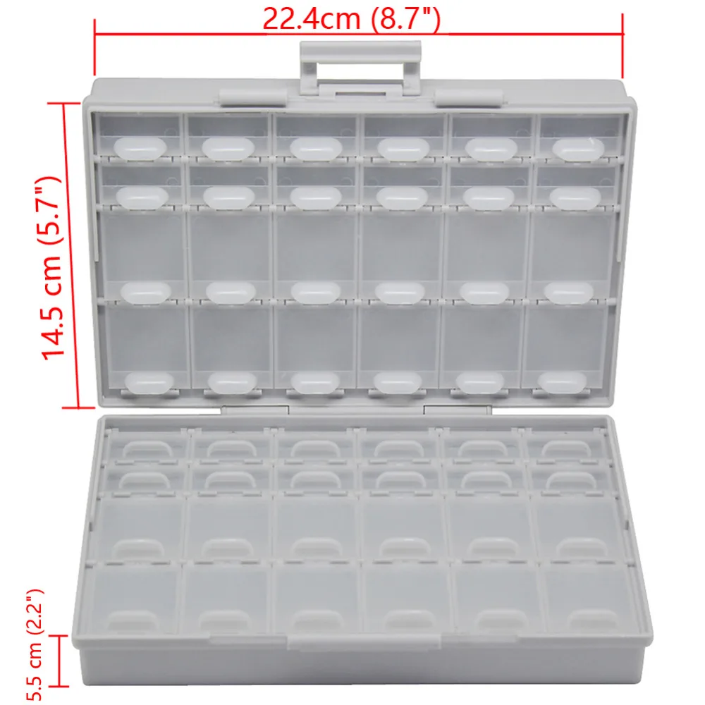 AideTek Box Organizer Craft Beads Storage lids пустой корпус SMD SMT organizer surface mount plastic toolbox white 8BOXALL48|Ящики