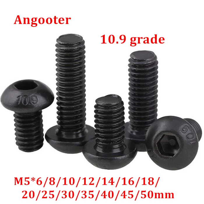 10pcs M5 grade 10.9 Black Button head screw iso7380 m5 Hex Socket round Button Head Screws Bolts M5*6/8/10/12/16/20/25/30mm
10pcs M5 grade 10.9 Black Button head screw iso7380 m5 Hex Socket round Button Head Screws Bolts M5*6/8/10/12/16/20/25/30mm